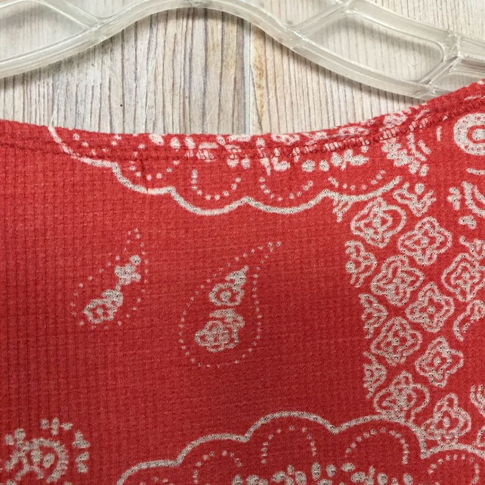 Lucky Brand Light Waffle Weave Top L - Picture 7 of 9